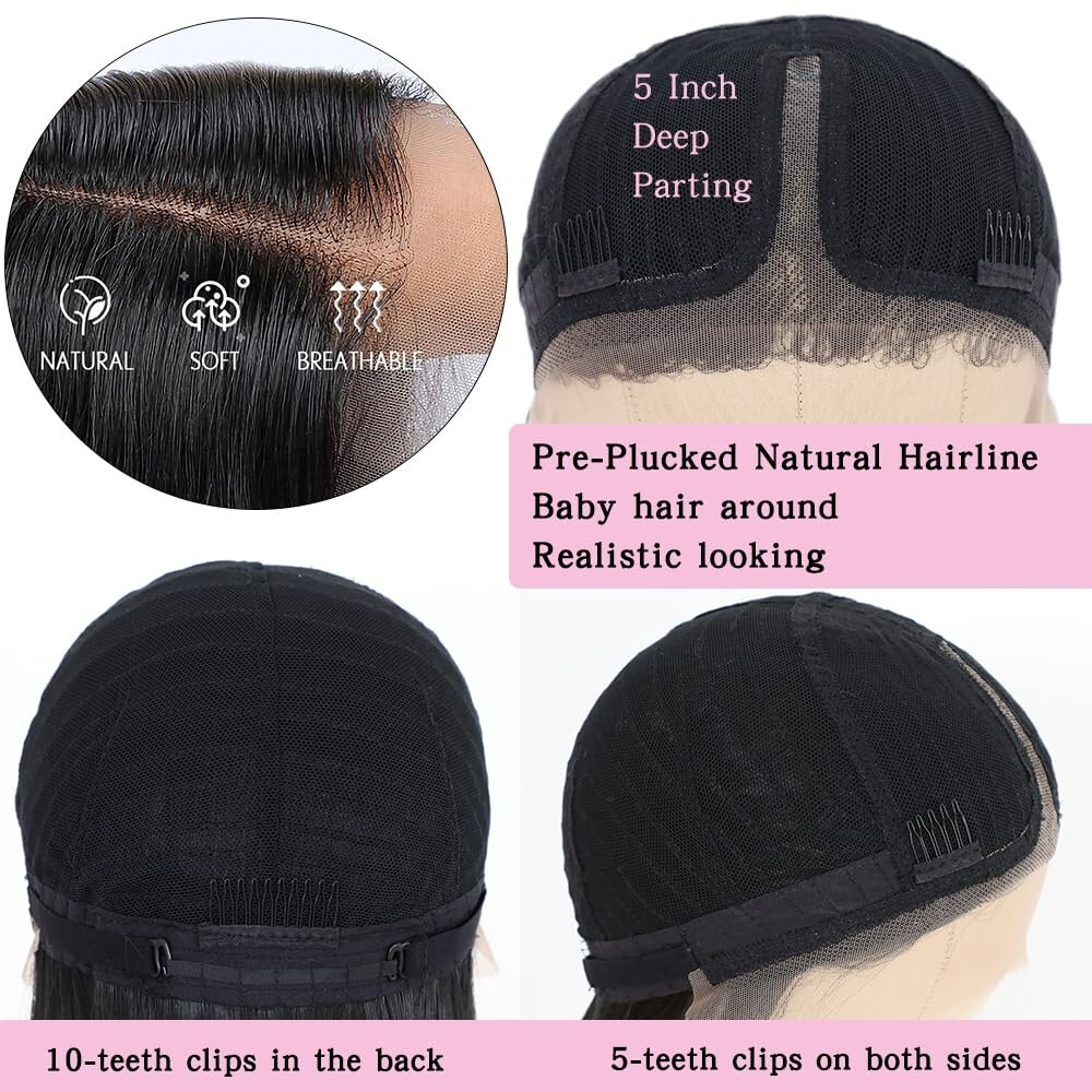 Women Red Hair Lace Front Wigs Synthetic Long Straight Wig Heat Resistant Party