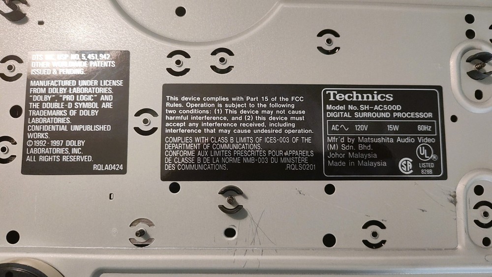 Technics SH-AC500D Digital Surround Processor Dolby - TESTED, No Remote