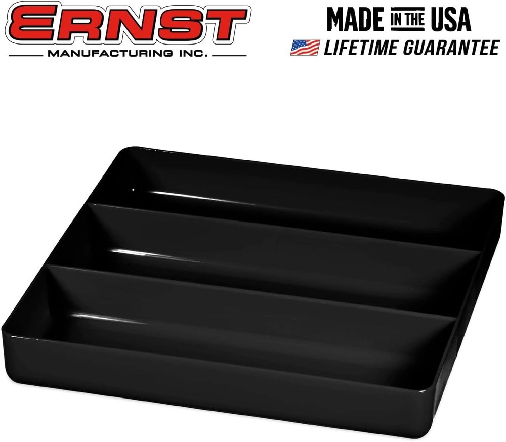 Impact-Resistant 3-Compartment Organizer Tray - Perfect for Garage & Workshop