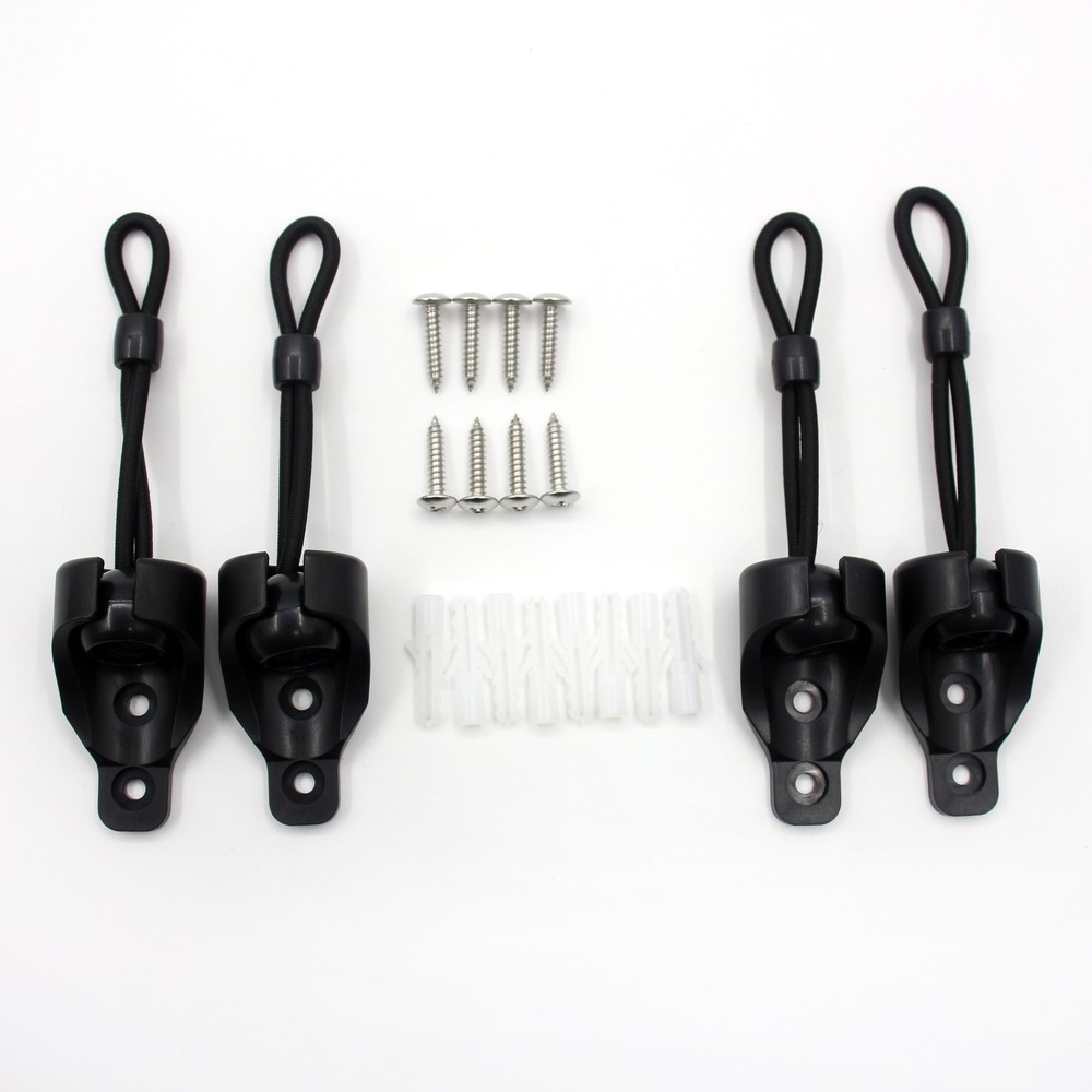 2 pack Exterior roller shade bungee tie downs with Circle receiver bungee cords