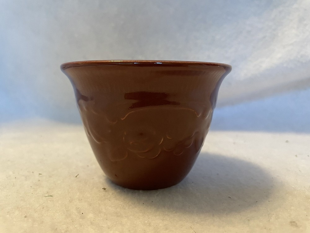 Vintage Homer Laughlin Solid Brown Custard Cup Genuine Oven-Serve