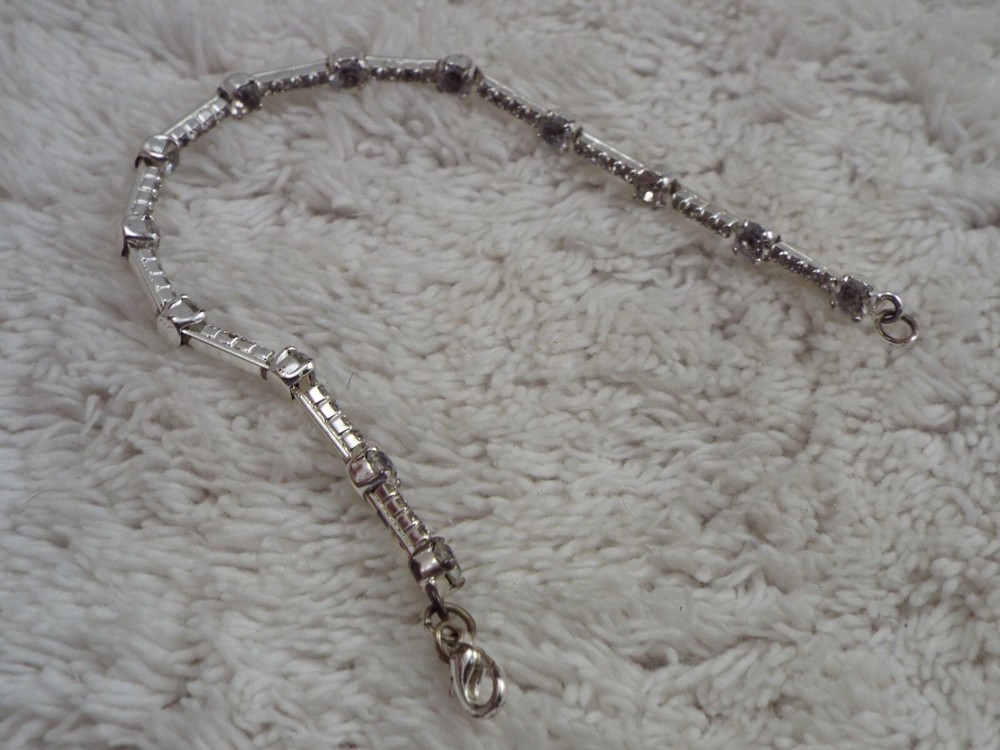 Silvertone Rhinestone Bracelet