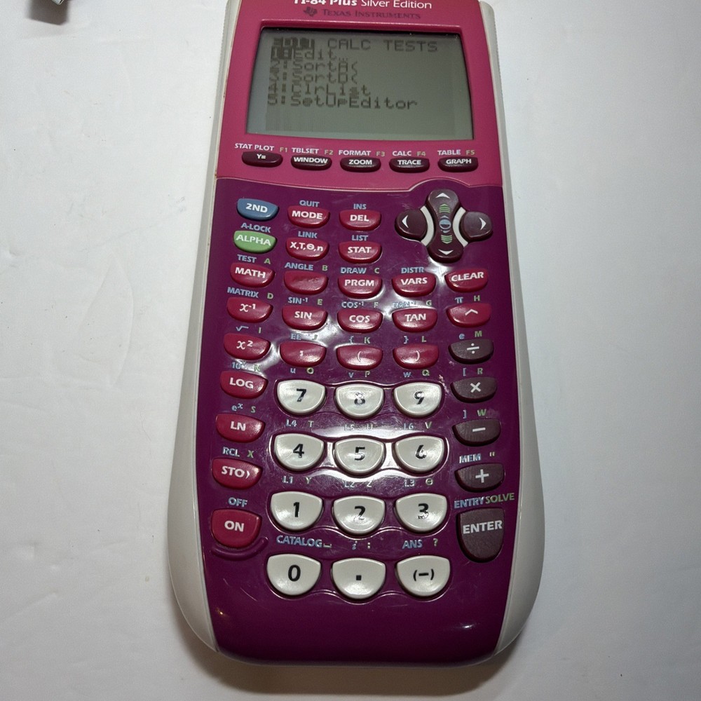 Texas Instruments TI-84 Plus Silver Edition Graphing Calculator Pink Pre-Owned