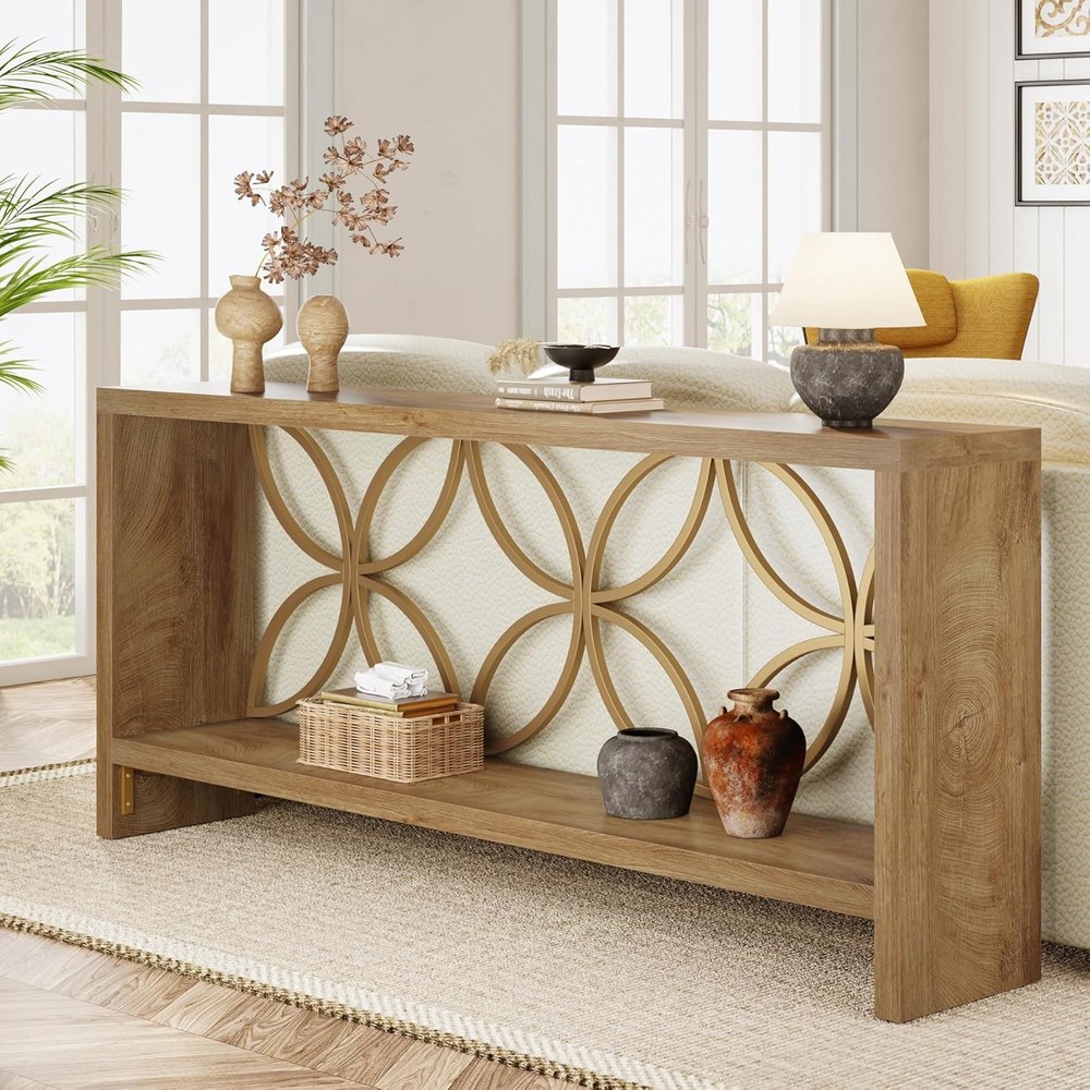 70.9-Inch Narrow Sofa Table Industrial Long Sofa Table Behind Couch Entry