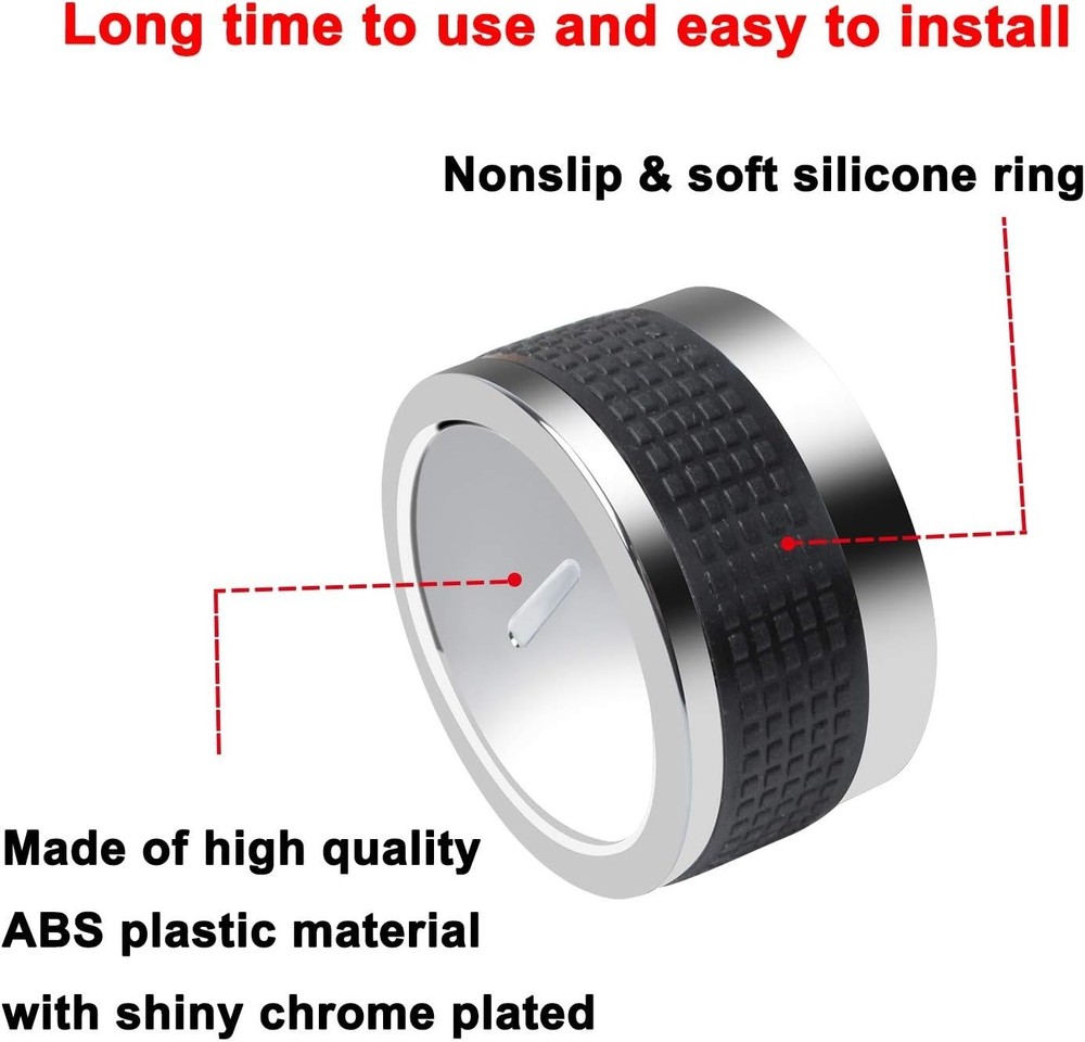 Gas Grill Knobs, Grill Control Knob Replacement Chrome Plated Plastic with Nonsl
