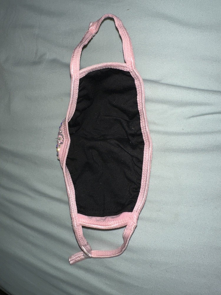 Pink Rhinestone Face Mask – Adjustable Straps, Removable PM2.5 Filter – Unworn