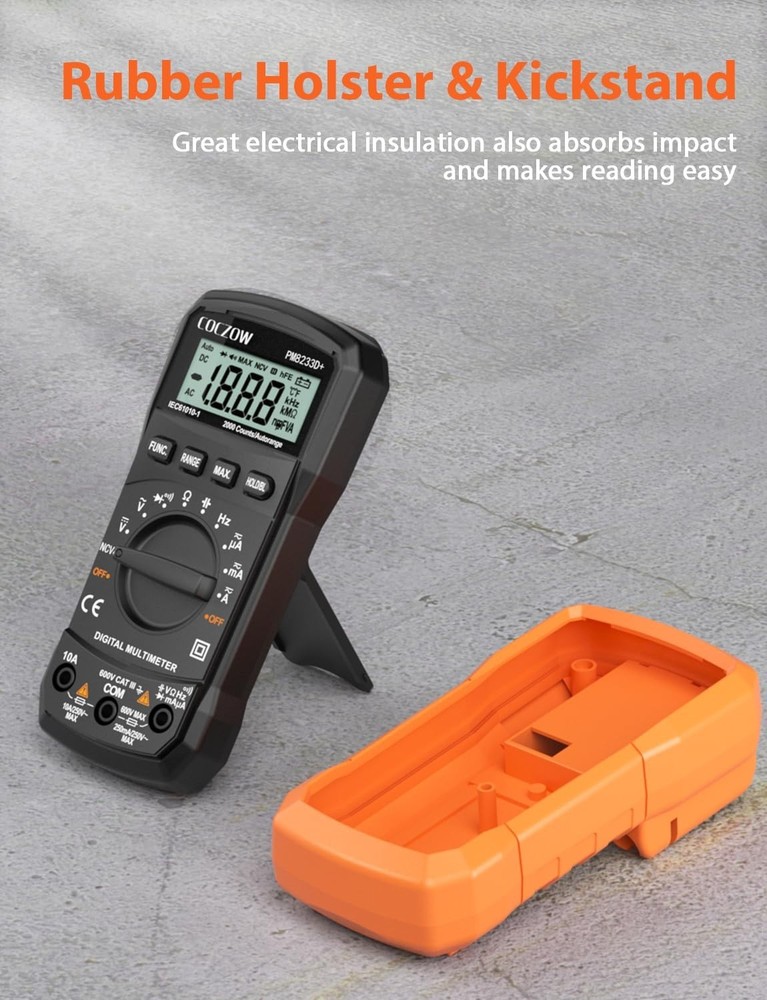 Compact Digital Multimeter Tester AC/DC Voltage, Current & Resistance Checker