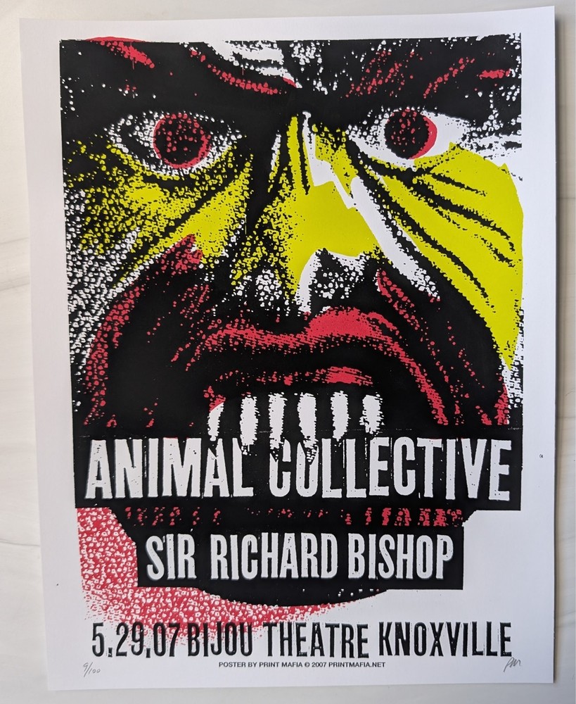 Animal Collective 2007 Artist signed/numbered Silkscreen Poster by Print Mafia