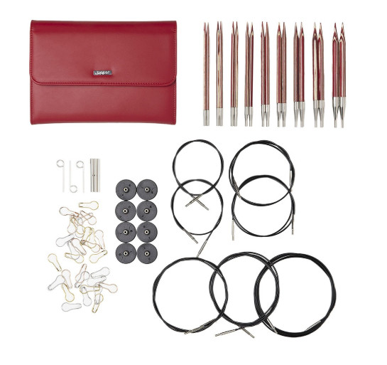 Interchangeable Knitting Needle Set Circular Needles Kit with Case Crochet Tools