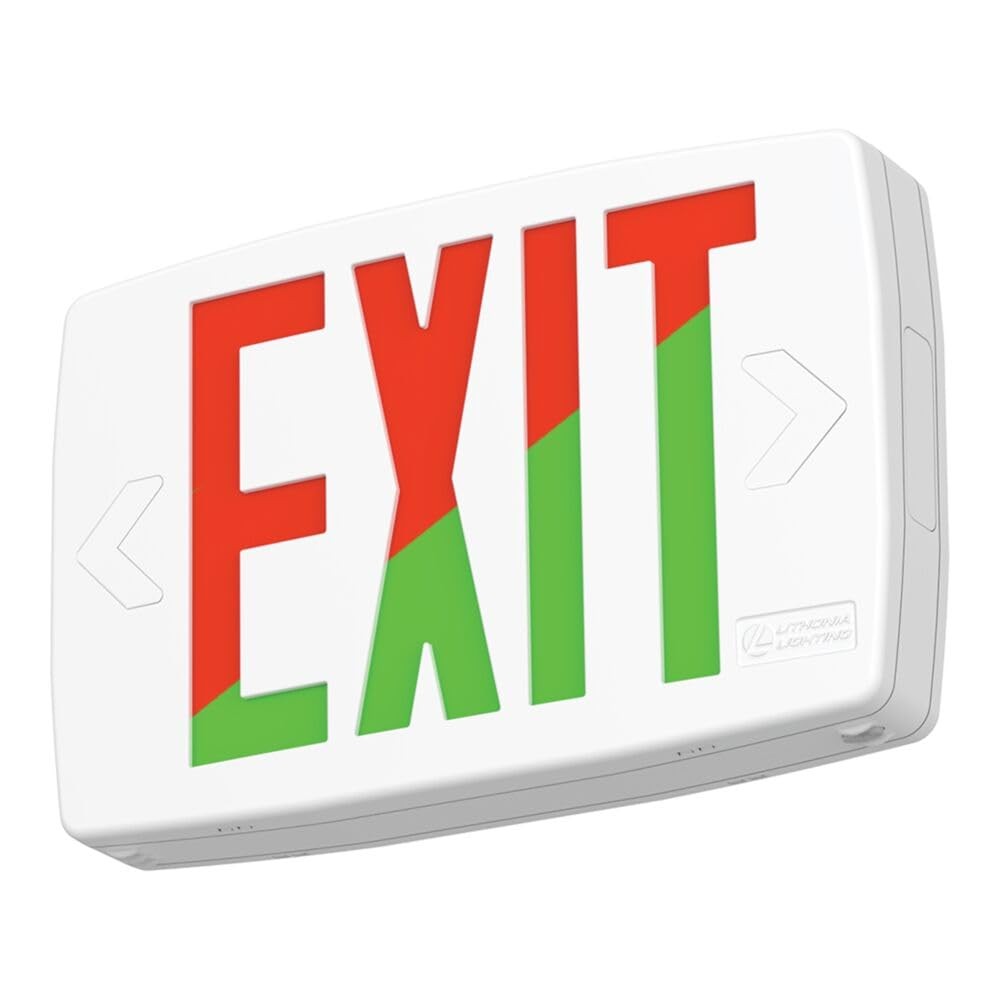 Lithonia Lighting Quantum LED Exit Sign, Dual Sided Emergency Exit Sign, Sele...