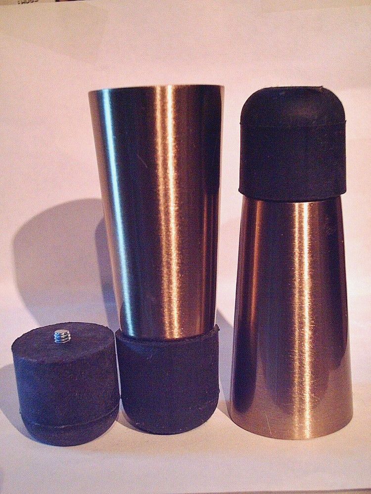 walking stick tip BRASS with extra rubber bottom made for larger stick or staff