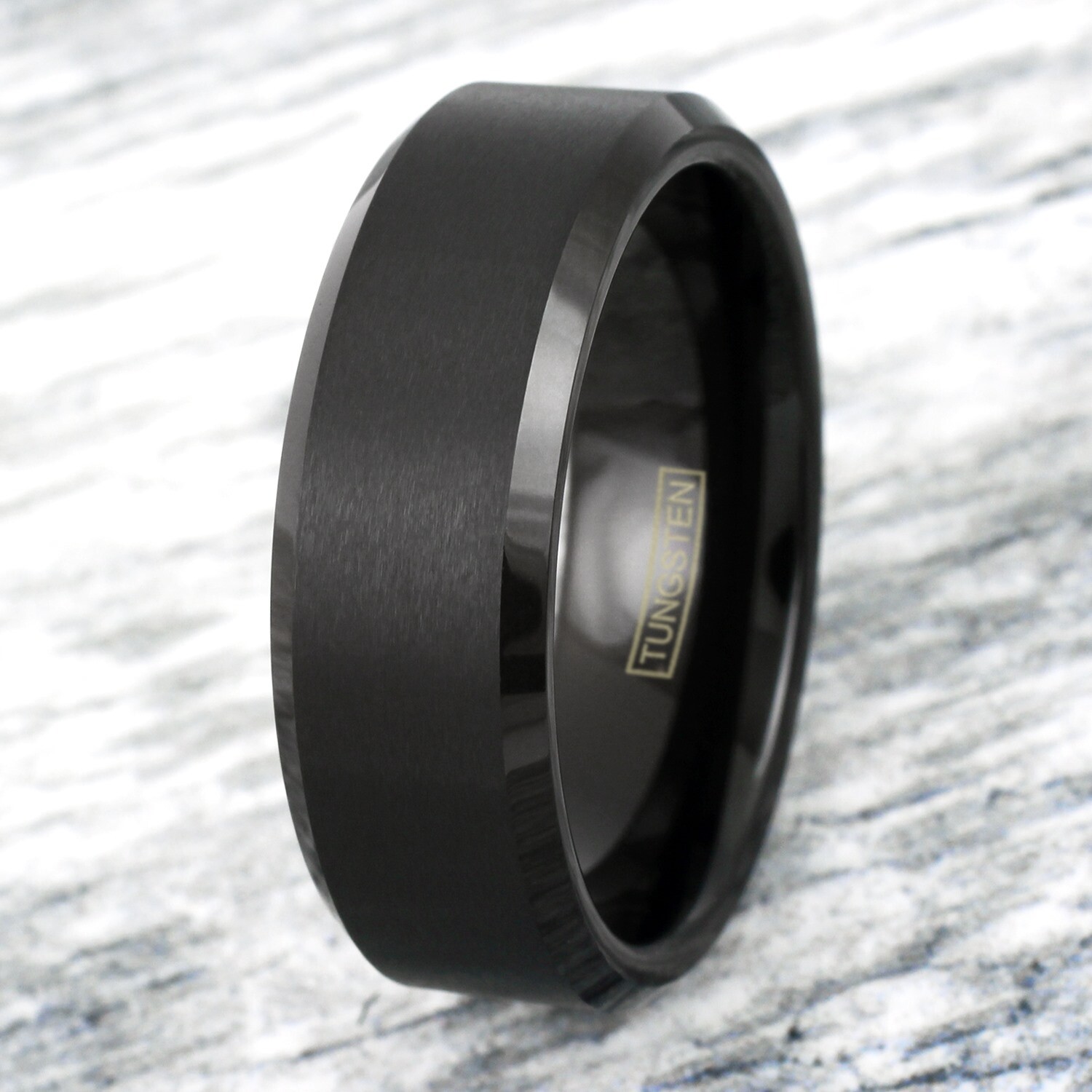 6/8mm Black Tungsten Carbide Brushed Comfort Fit Wedding Band Ring Men's-Women's