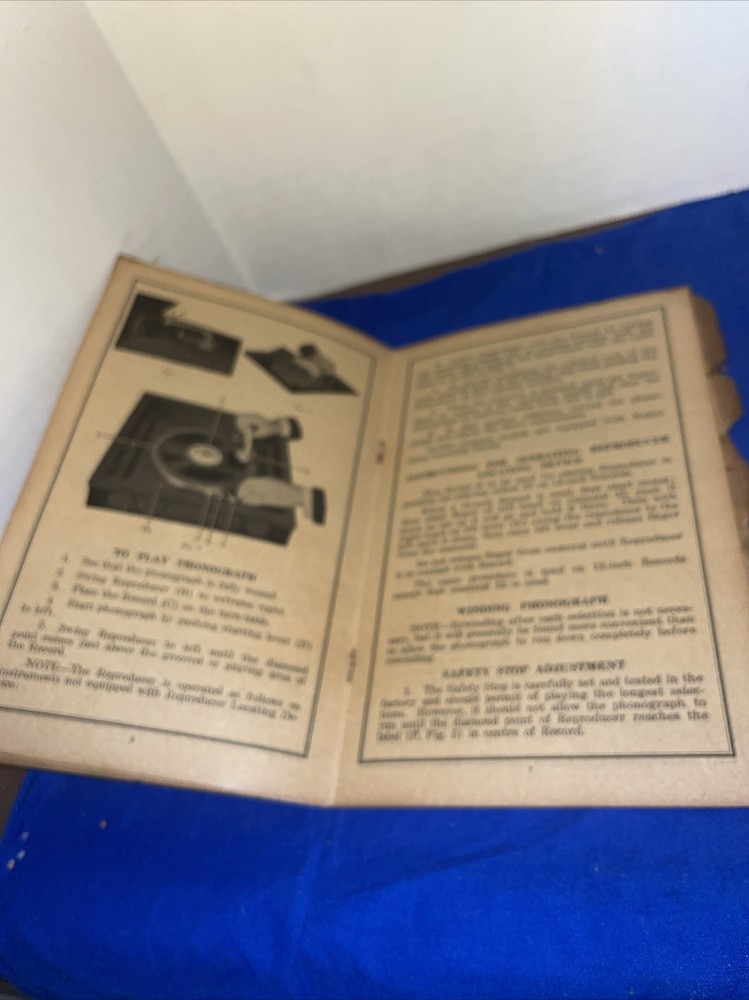 EDISON DIAMOND DISC PHONOGRAPH PAMPLET INSTRUCTIONS FOR SETTING UP AND OPERATING