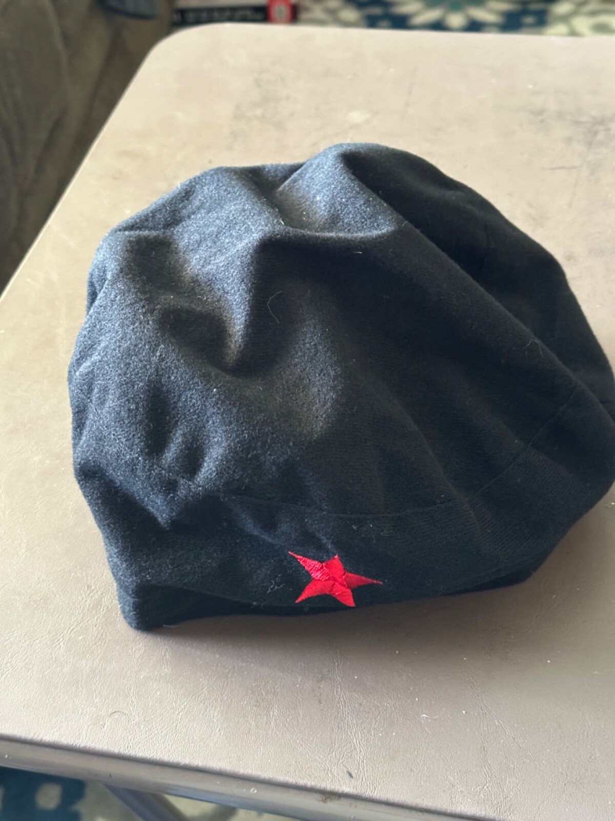 Red Star Beret Black Hat Halloween Costume Che Guevara Cap Russian Soviet Adult