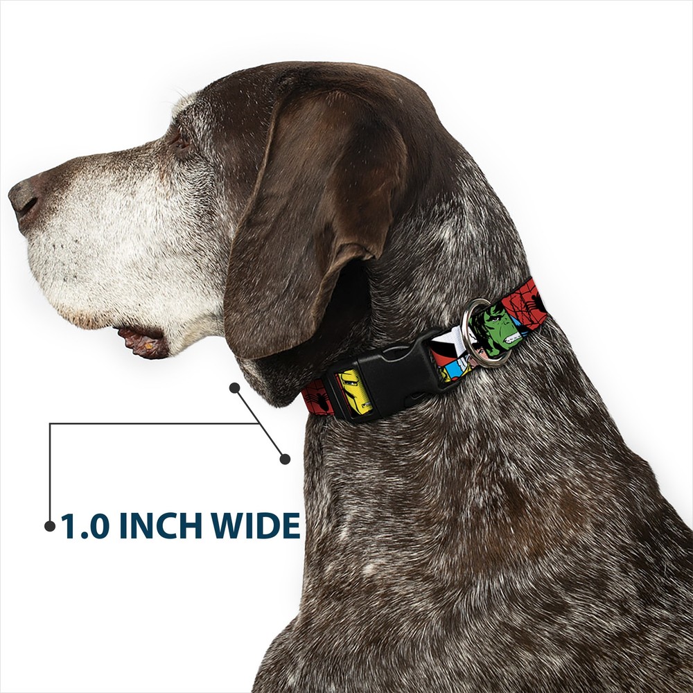 Plastic Clip Collar Marvel Superhero Comic Blocks Medium 11-16.5"