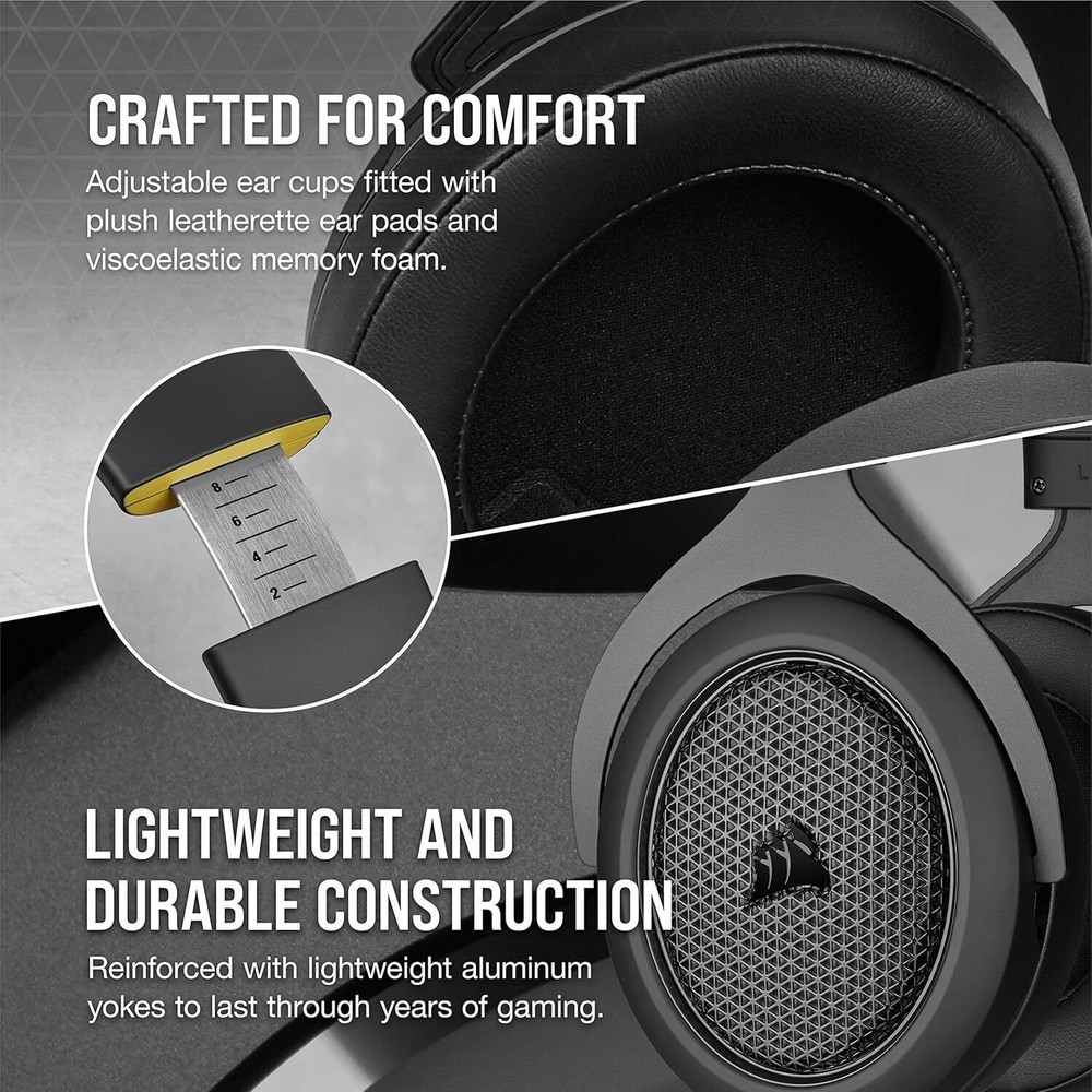 Corsair HS70 BLUETOOTH Wired Gaming Headset with Bluetooth, Carbon