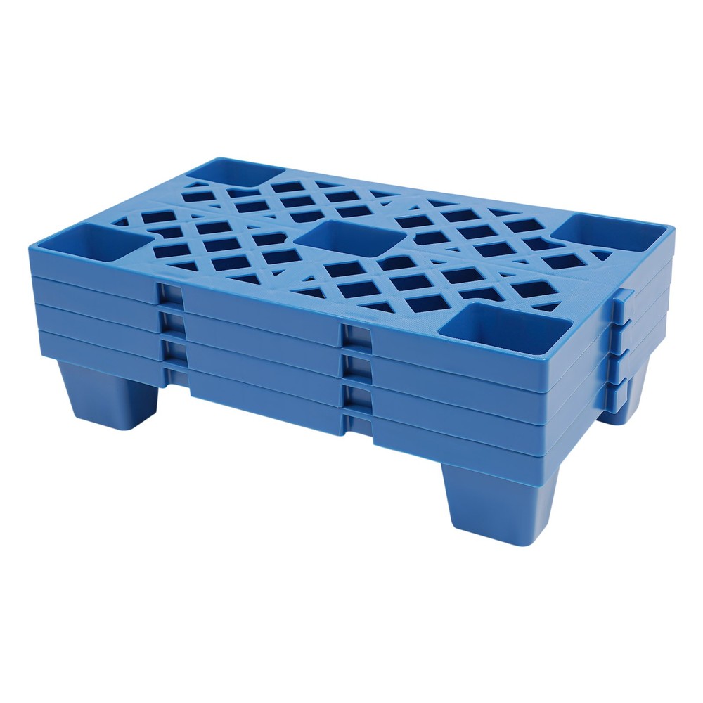 4pcs Blue Pallets Moisture-proof Floor Pallet Rectangular Breathable Grid Pallet
