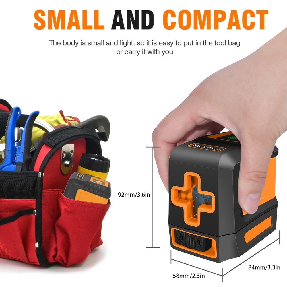 Self-Leveling Cross Line Laser Level, Green Laser with Adjustable Brightness,...
