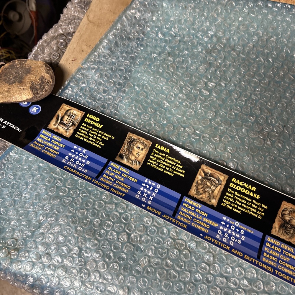 Atari Mace Instruction Sticker ARCADE GAME PART