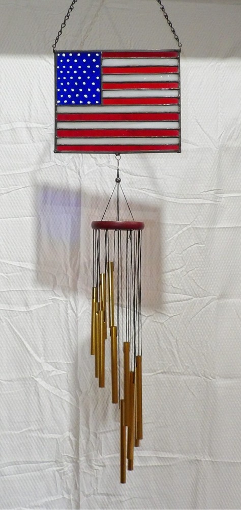 Stained Glass Flag Windchime