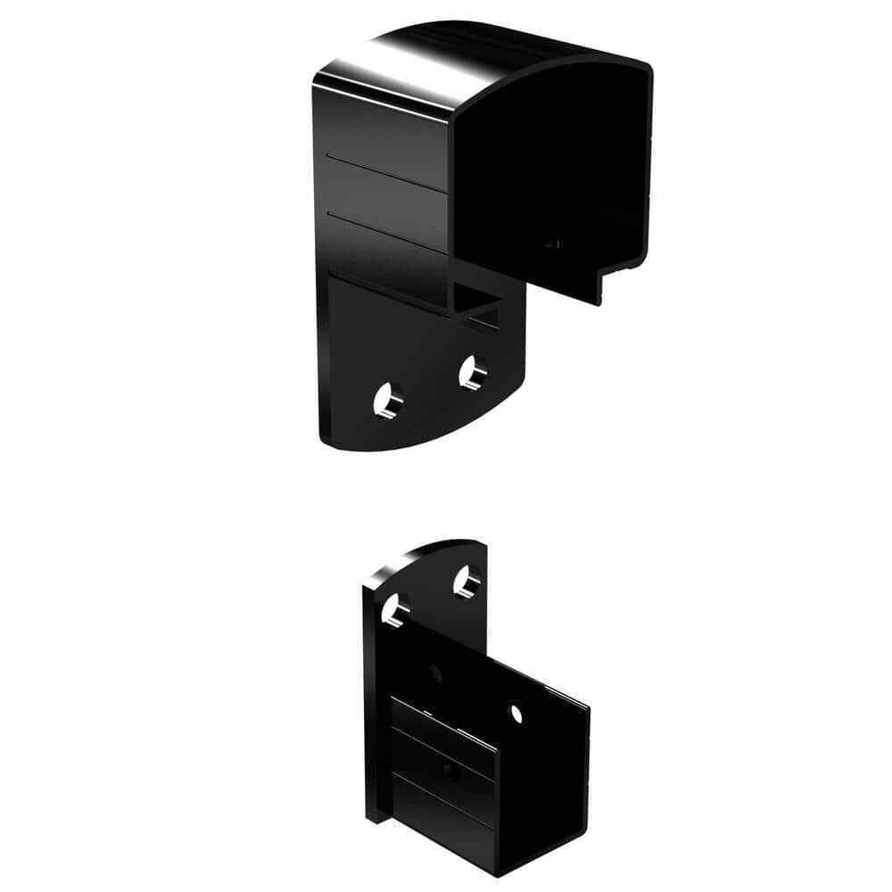 Black Aluminum Deck Railing Wall Mount Bracket Kit | Peak In