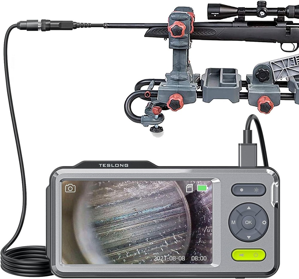Teslong Flexible Probe Rifle Borescope  5" IPS Screen Fits .20 Caliber & Larger