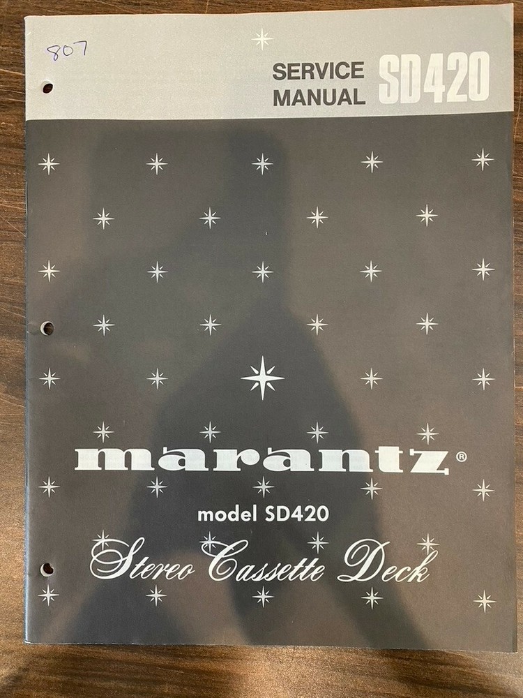 MARANTZ SD420 SD-420 CASSETTE DECK Service Manual **ORIGINAL**