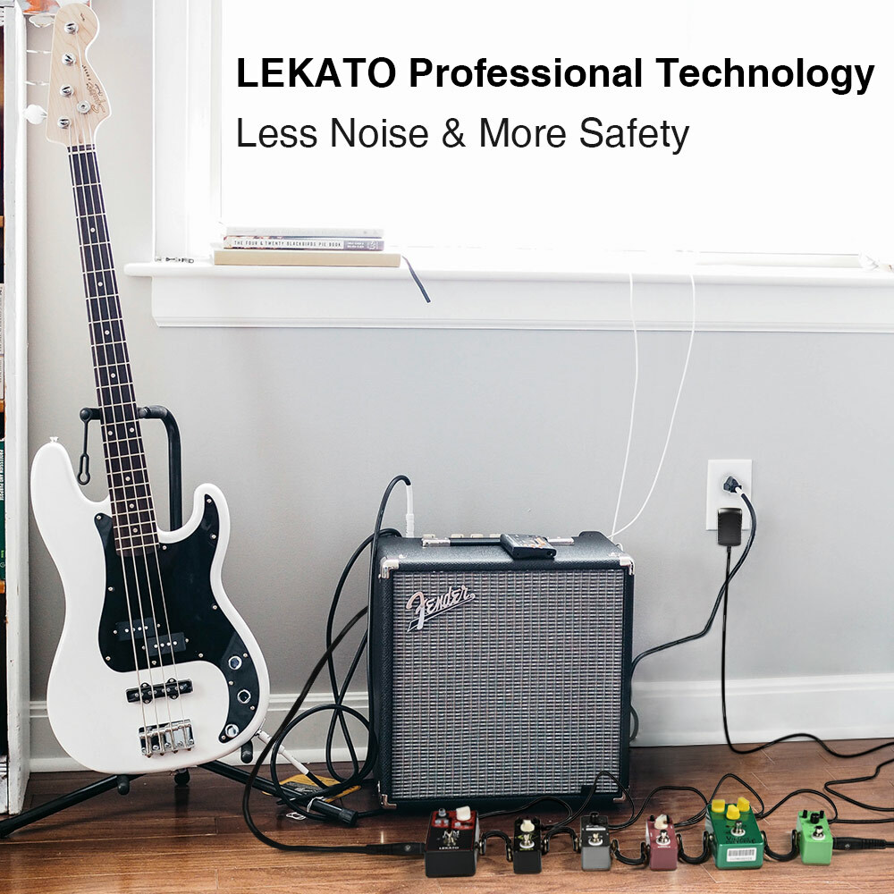 LEKATO 6 Way Daisy Chain Cable Adapter Guitar Effect Power Adapter Supply