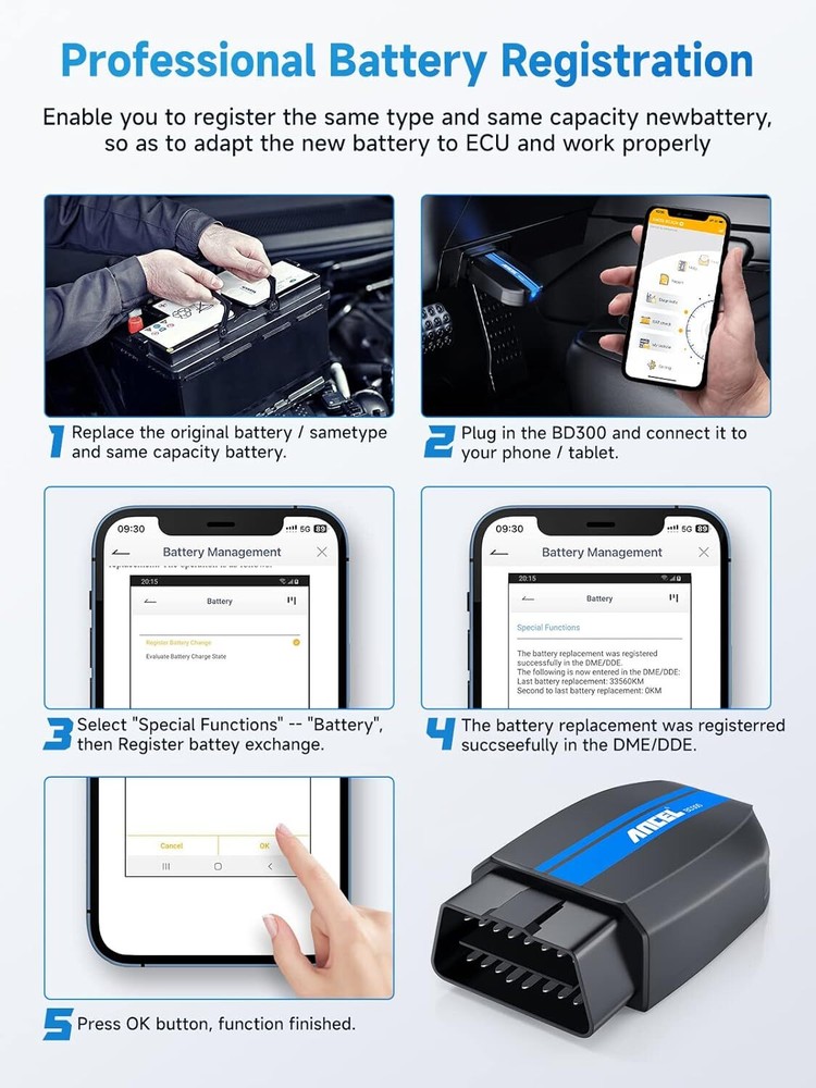 ANCEL BD300 Bluetooth FOR BMW/Mini Cooper Scanner SRS ABS Engine TPMS Diagnostic