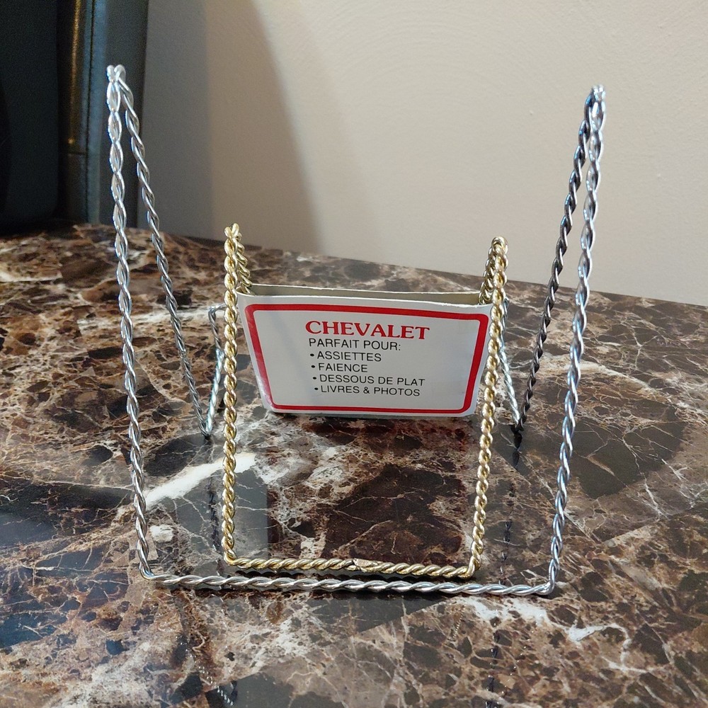 Vintage Twisted Gold and Silver Display Easels