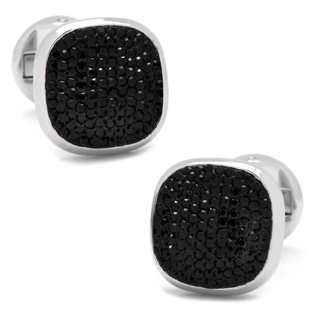 Mixed Pave Crystal and Onyx 5-Stud Set