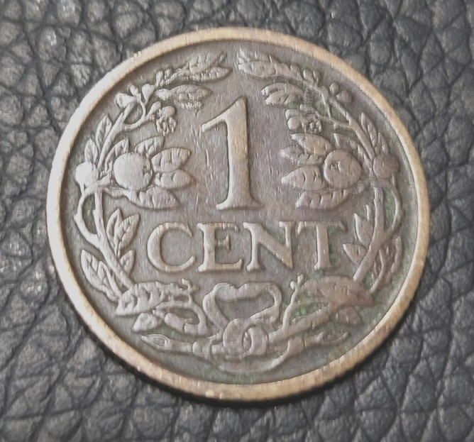 1928 Netherlands 1 Cent Coin