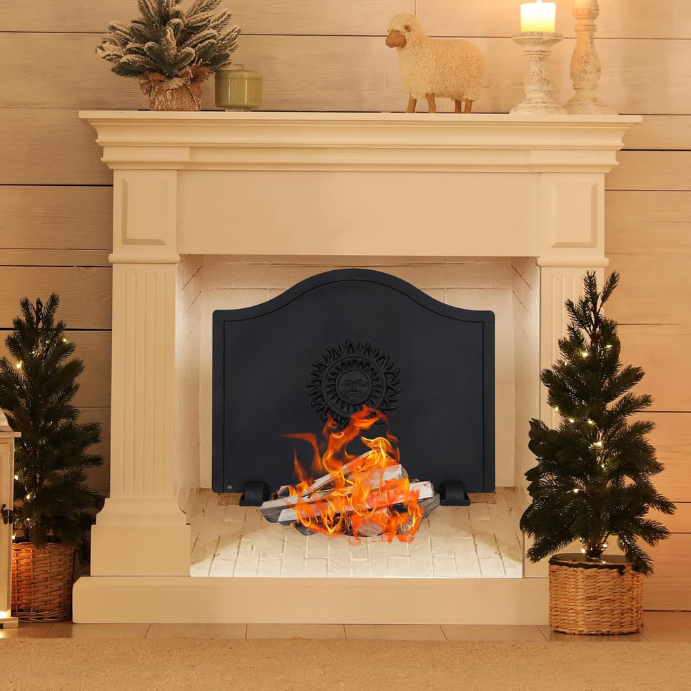 Fireback for Fireplace 20 Inches - Fireplace Back Plates with Feets | Fireplace