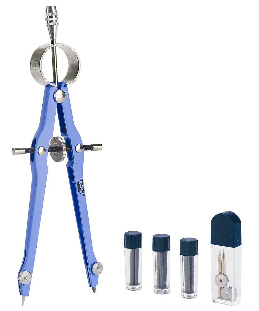 Mr. Pen- Professional Compass for Geometry, Blue with Extra Leads, Light