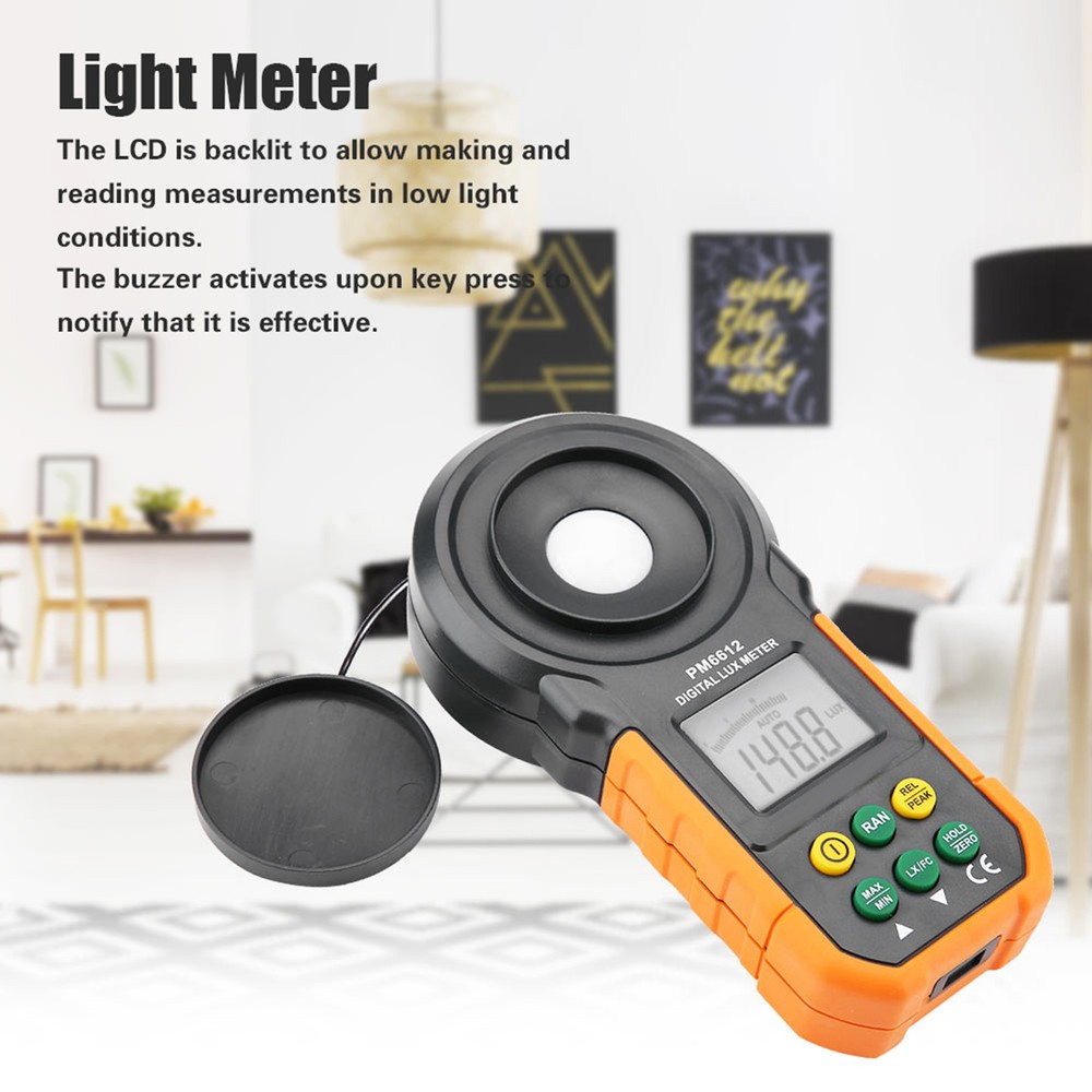 PEAKMETER PM6612 High Digital Light Meter Luxmeter