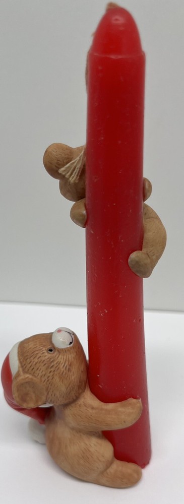 Frolicking Christmas bear candle huggers
