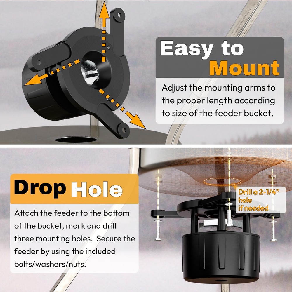 Deer Feeder Kit, 6V Motor & Timer Small-Size Black