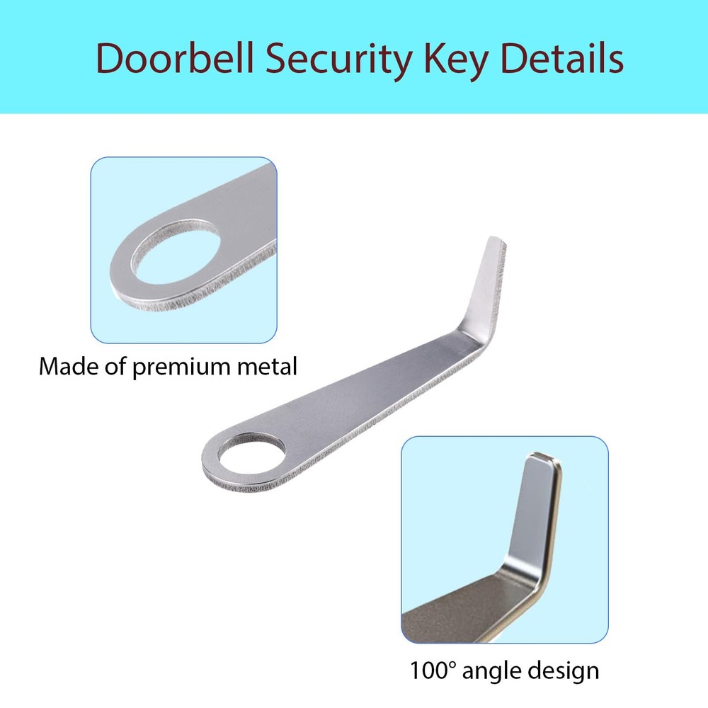 Video Doorbell Key Replacement Tool,Doorbell Opening Release Tool Silver