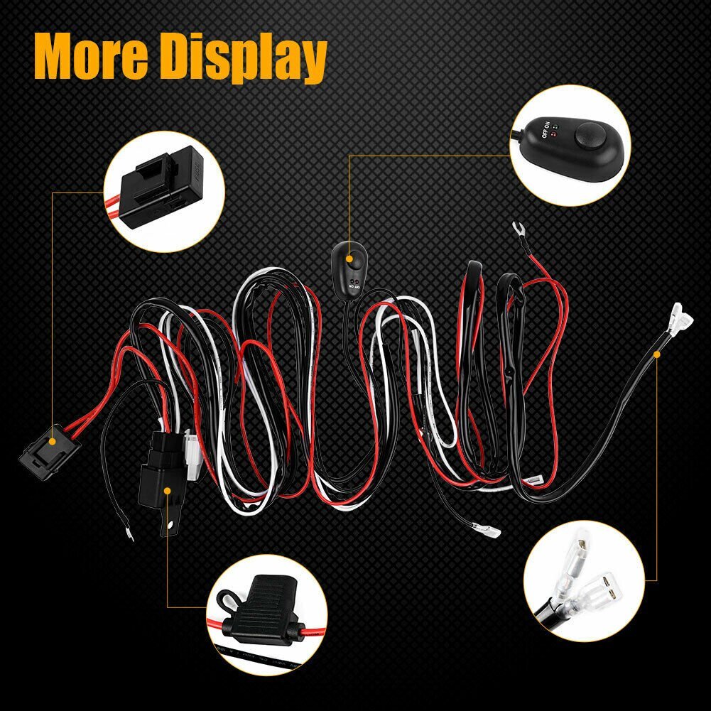 12V 40A Wiring Harness Kit Fuse ON OFF Switch Relay For LED Fog Work Light Bar