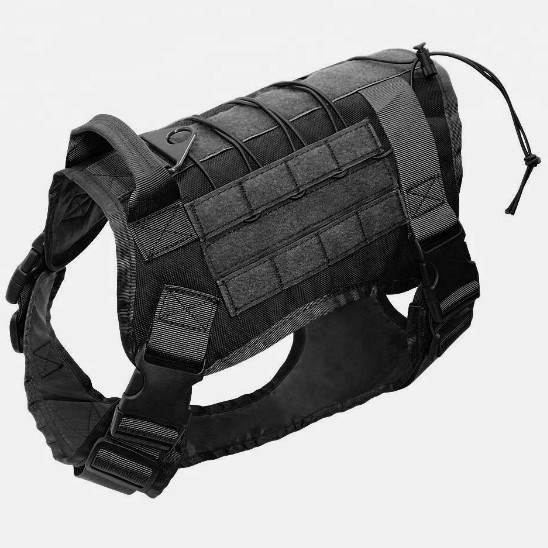 Military Tactical Dog Harness No-pull Heavy Duty MOLLE Training Service Dog Vest