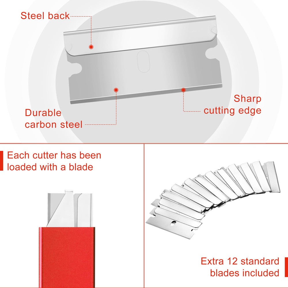 WORKPRO 12Pack Box Cutter Retractable Utility Knife Razor Knife Blade Box Opener