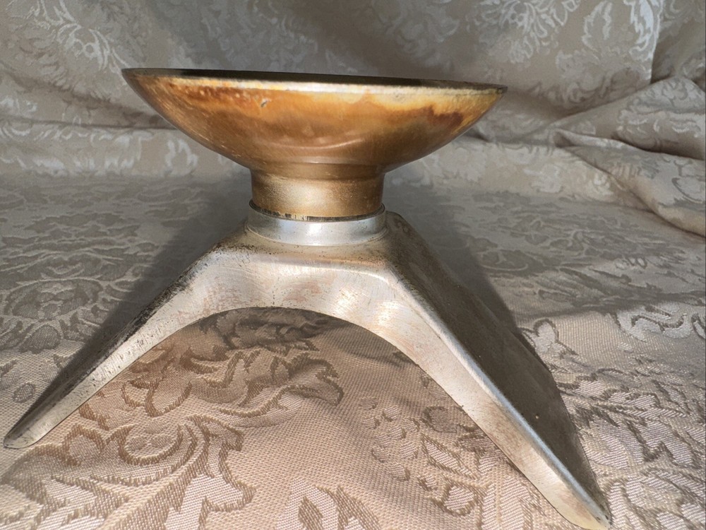 1960s WMF IKORA Silver Plate E.P. Brass Candle Holders Germany 3" #4847