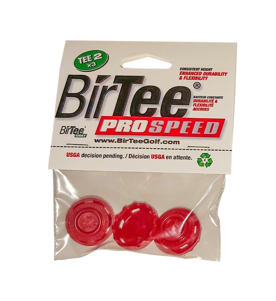 BirTee Pro Golf Tees - Size #2 (1/2") - 3 Tees Per Pack - For Winter/Simulators