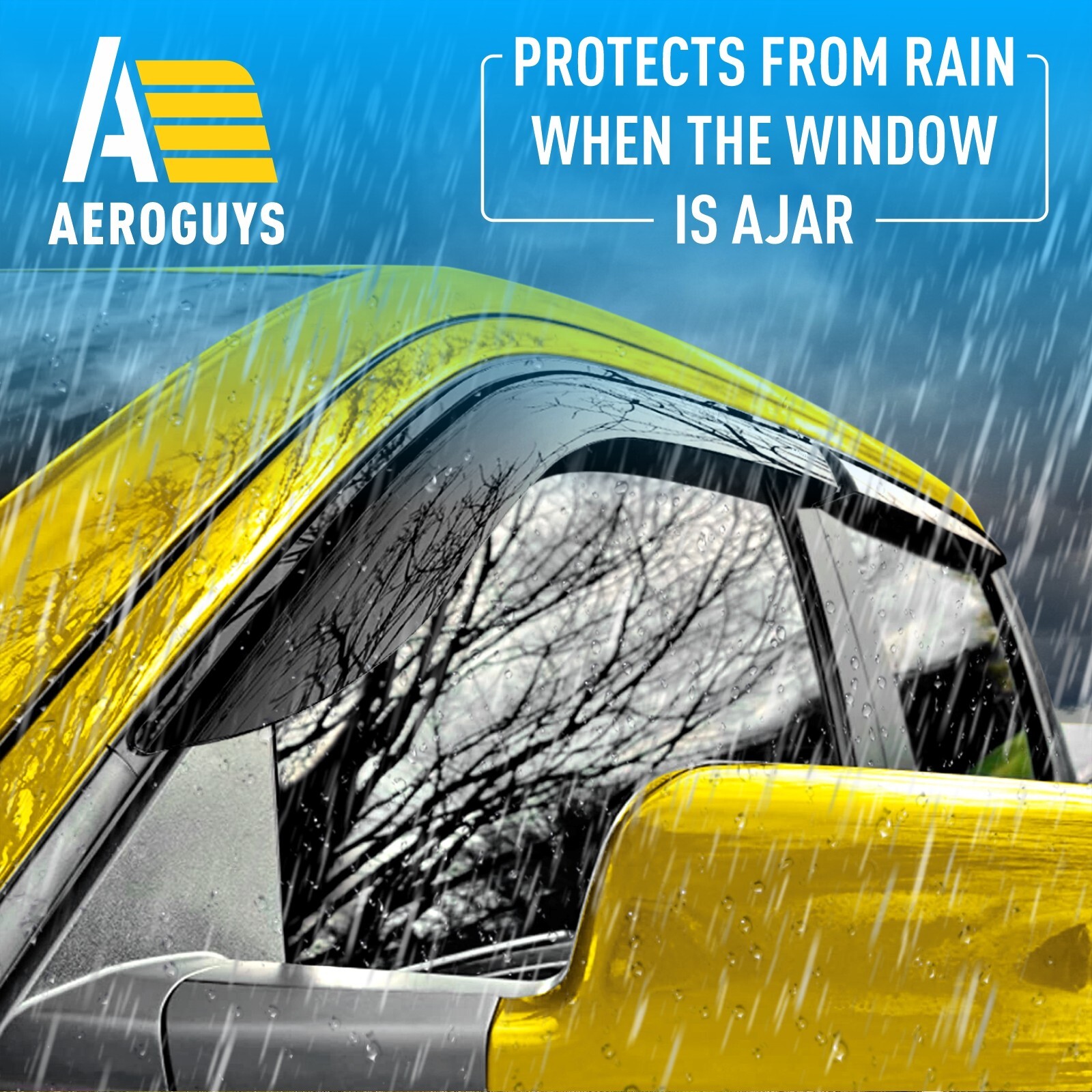 Rain Guards Vent Visors Shade for 2019-2024 Dodge Ram Crew Cab