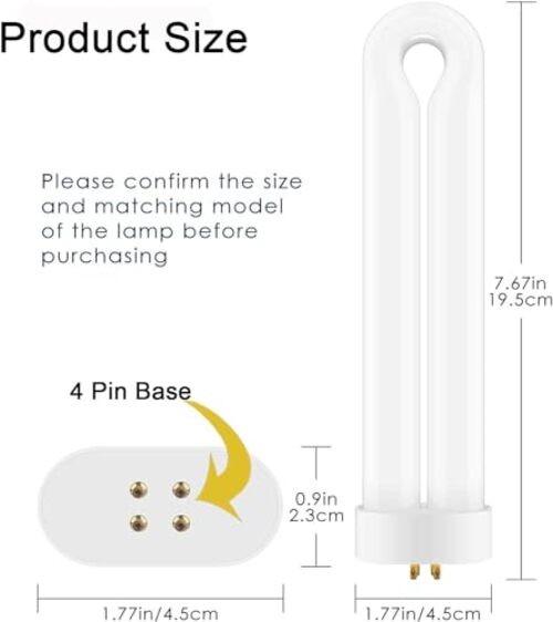 ZFITEI Bug Zapper Light Bulb Replacement for Most 15W Bug Zapper with 4-Pin