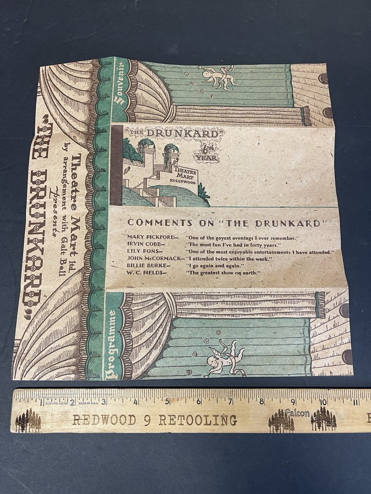 Vtg Theatre Souvenir Program THE DRUNKARD Galt Bell Theatre Mart Hollywood 6th