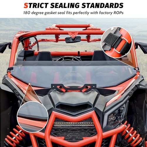 X3 Dark Tinted Half Windshield, Poly Vented Mid Windscreen Window for Can-Am
