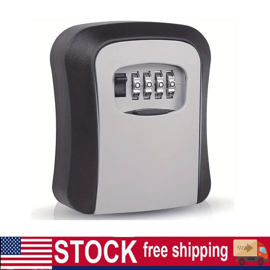 Wall Mounted Key Safe Box with 4-Digit Combination Lock and Waterproof