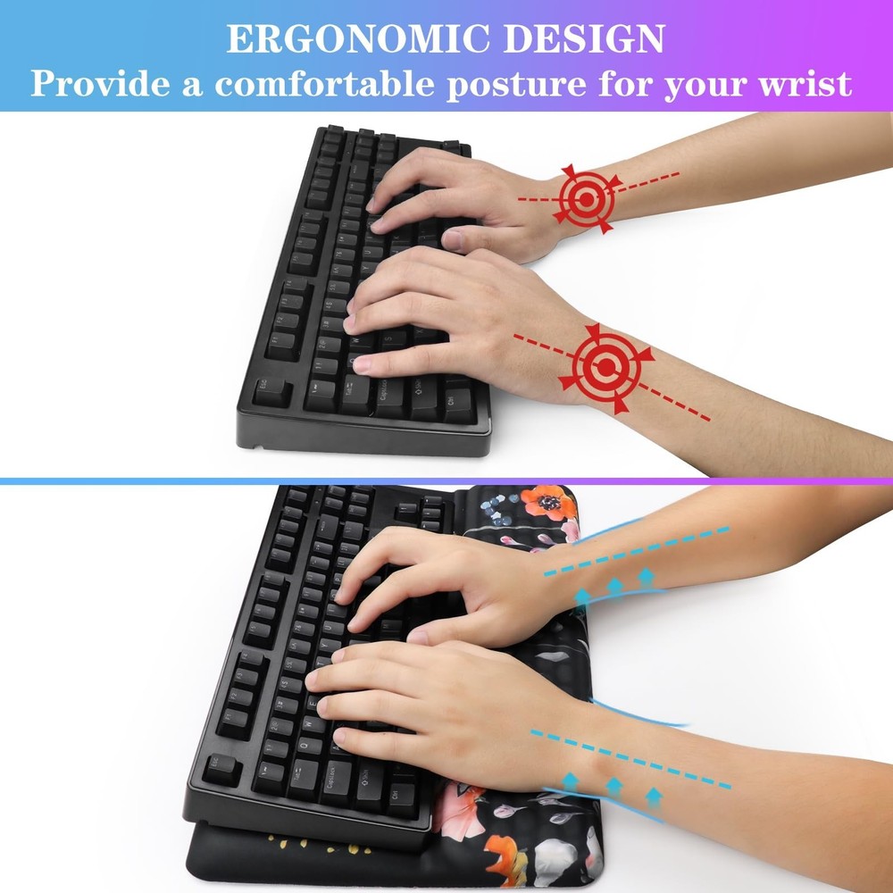 Computer Keyboard Stand with Wrist Rest, Ergonomic Tilted Keyboard Holder - K...