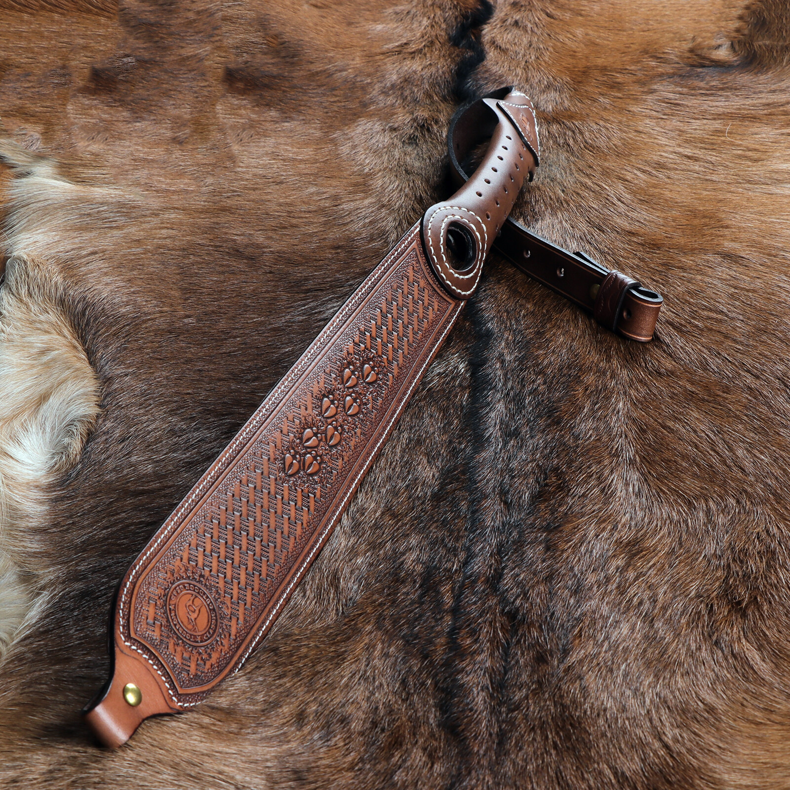 Tourbon Vintage Leather Rifle Sling Gun Carrying Strap Shooting Rest Adjustable